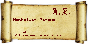 Manheimer Razmus névjegykártya